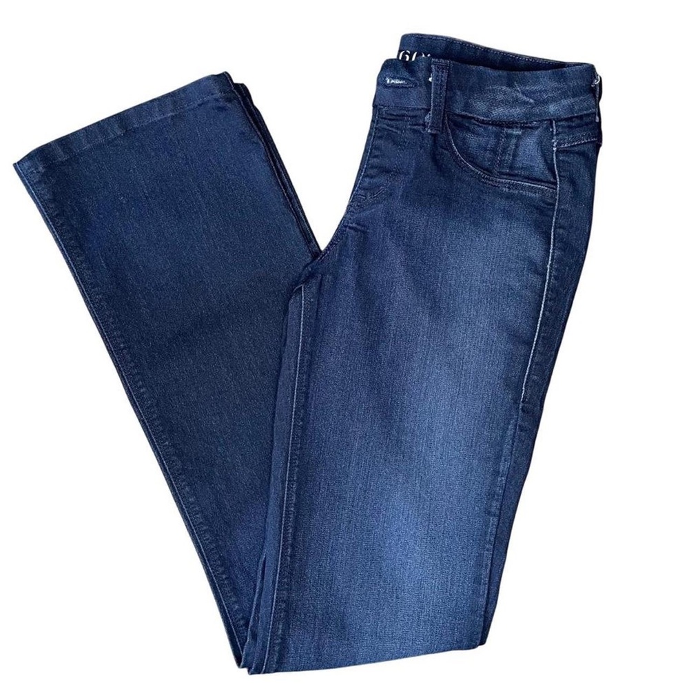 casual dark wash denim bootcut jeans
